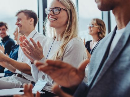 Business people applauding