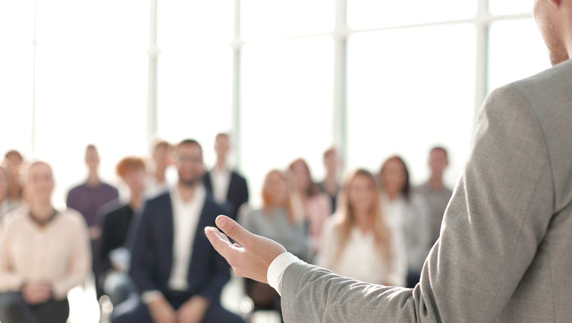 Speaker talking to his audience